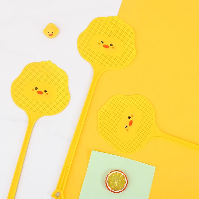 Schiaccia mosche Giallo Anatra Cartone Animato Indistruttibile - Plastica Resistente per Zanzare