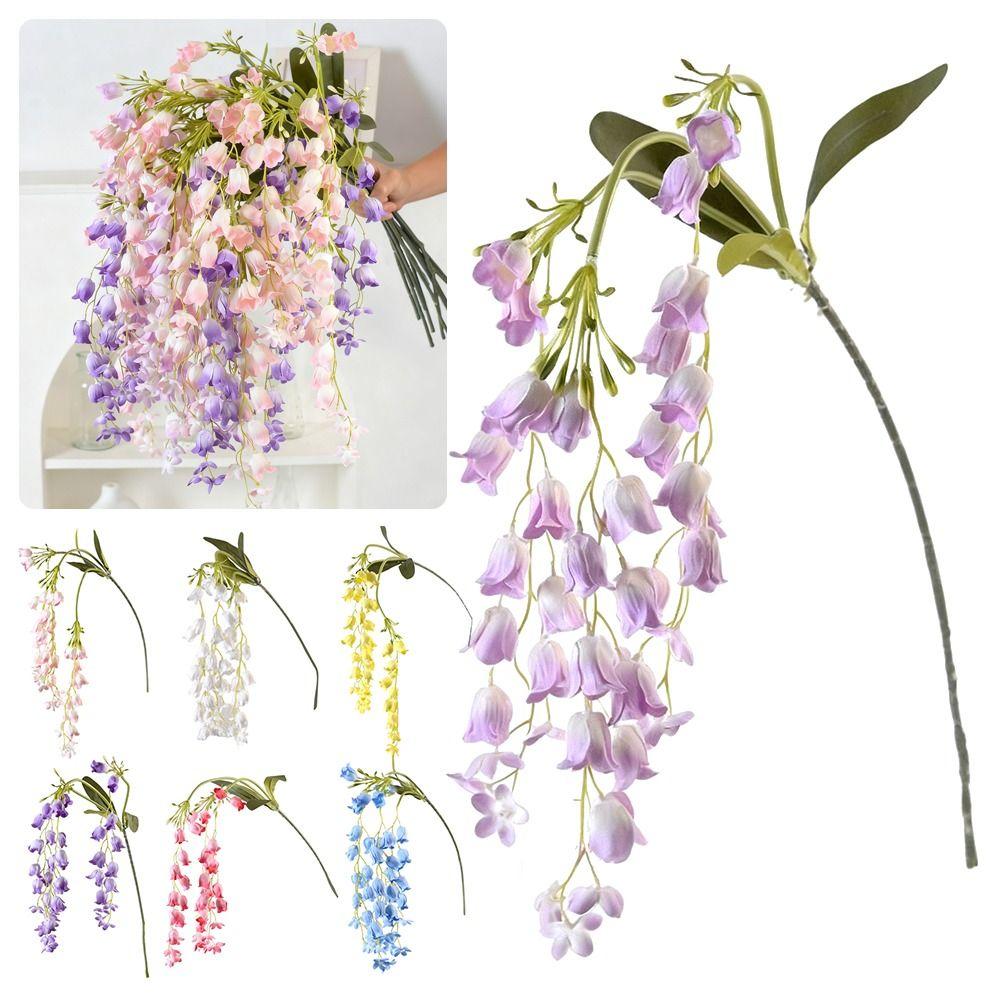 108CM Künstliche Blauregenblüten Grüne Farbe Hängendes Design Künstliche Blumenpflanzen Seidenmaterial Schnuranordnung