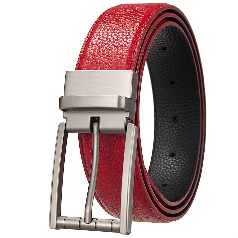 Fashion Punched Belt, First Layer Cowhide Belt, Commuter Men'S Pin Buckle Belt Ly35-25935-5