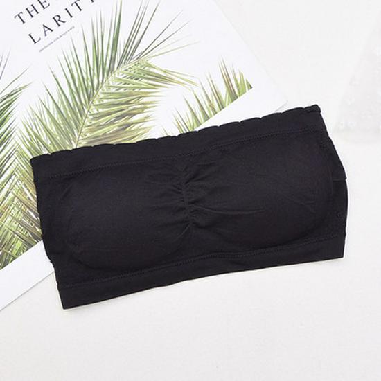 Plus Size Women's Wireless Sports Bandeau Bra with Beautiful Back Design