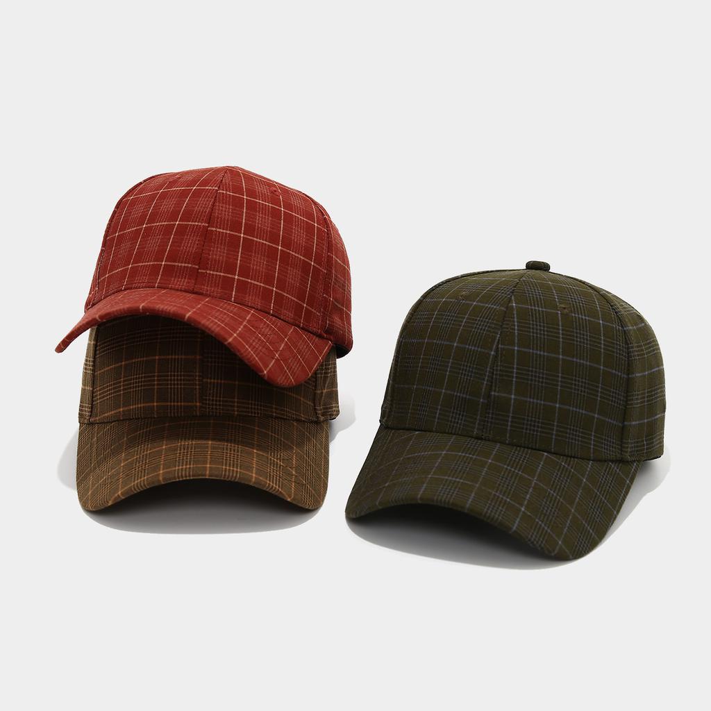Plaid Fashion Literary Retro Street Painter Hat Men's and Women's Outdoor Leisure Breathable Sunshade Versatile Baseball Cap