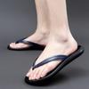 FashionSummer Flip Flop Genuine Leather Men's Slippers Top Brand New Fashion Man Designer Beach Flip-flops Light Comfortable Shoes Men