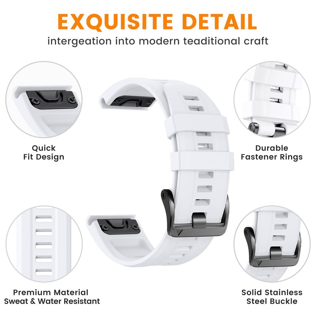 26MM 22MM Soft Silicone Watch Band Straps For Garmin Fenix 6X 6 Pro 7X 7 Easyfit Wristband Fenix 5 5X Plus Smartwatch Bracelet