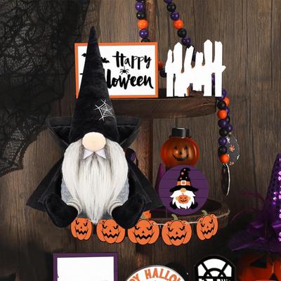 Muñeco sin rostro de Halloween Adornos de muñeco enano de Halloween Murciélagos Decoraciones navideñas