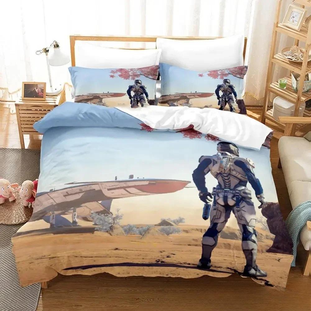 3D Print Game Mass Effec Bedding Set Boys Girls Twin Queen King Size Duvet Cover Pillowcase Bed boys Adult Home Textileextile