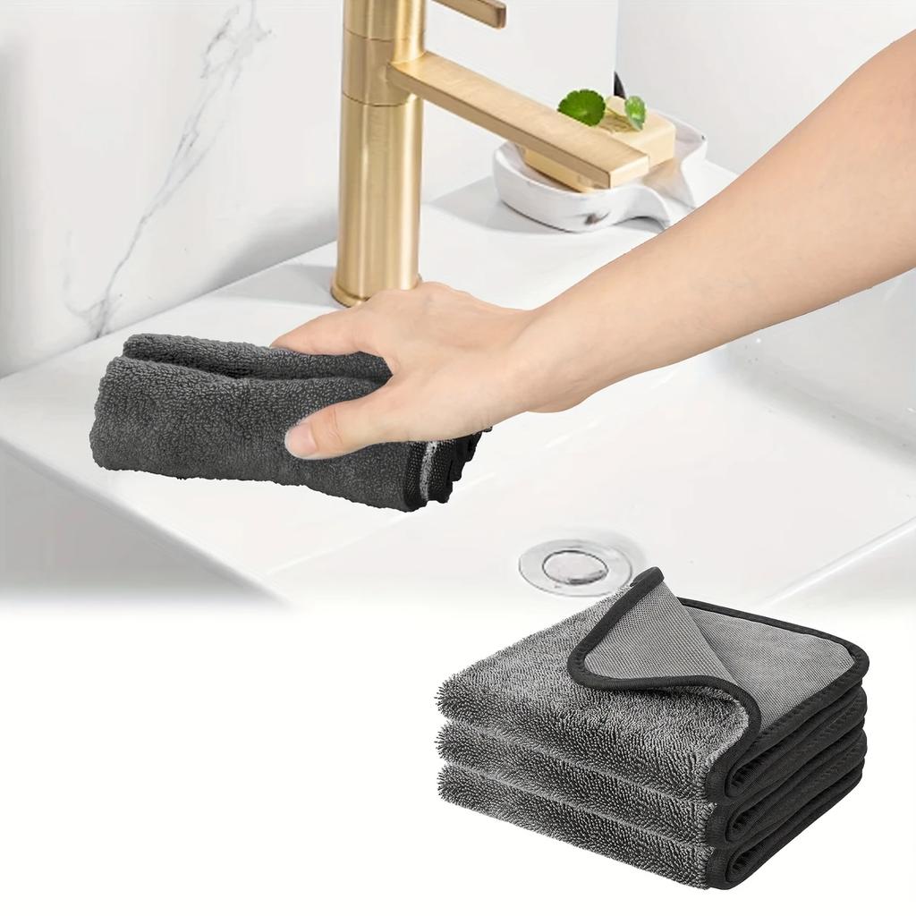 Super Absorbent Microfiber Cleaning Cloth -1/3/5/10 Pack, Multi-purpose Kitchen and Car Towel, Reusable Dust Removal Cloth