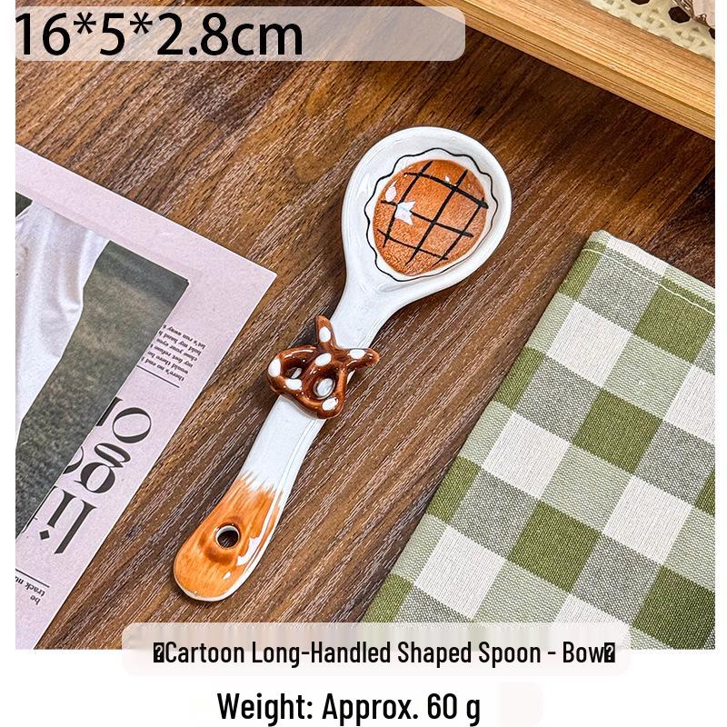 Long-Handled Ceramic Soup and Dessert Spoon Set: Cute, High-Value Spoons for Ice Cream and Coffee.