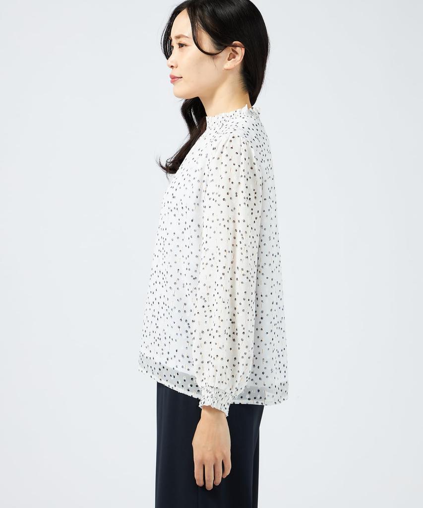 AC by Alpha Cubic Dot Size Medium Women's Lamé T-Shirt, 351603, Navy,