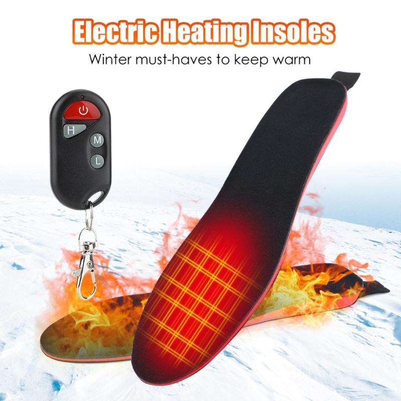 USB Rechargeable Electric Heated Insoles Winter Foot Warmer Cuttable Electric Heated Shoe Pad for Man Women