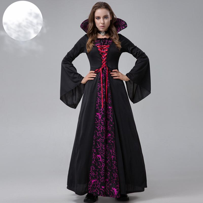 CosplayS-XXL Evil Demon Court Queen Vampire Stage Dress, Cosplay Dress, Halloween Costume