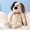 Adorable Standing Dog Plush Toy With Bow Tie And Rope Soft Pp Cotton Stuffed Animal