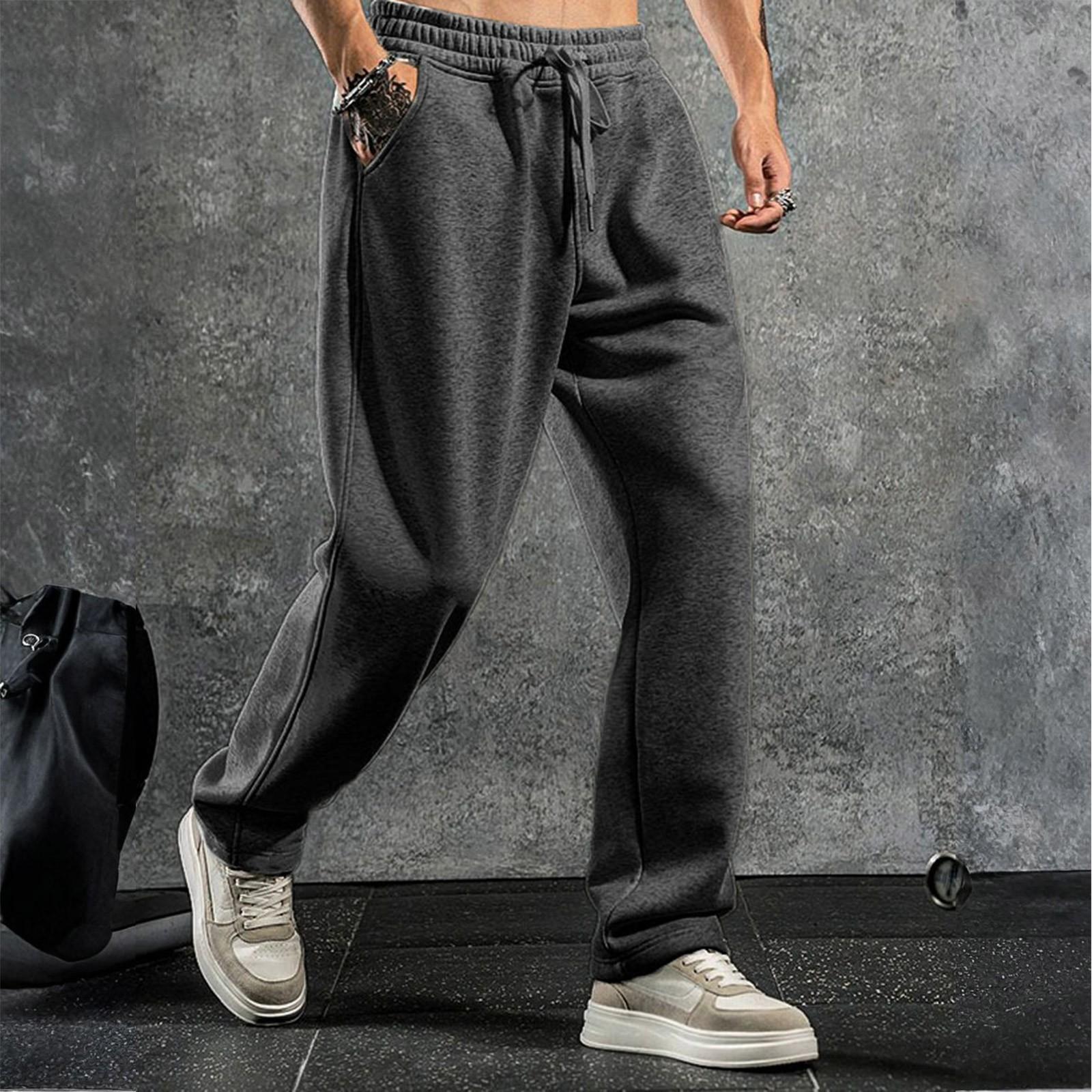 

Men s Looped Sweatpants, Color-blocked Line Casual Pants, Men s Loose Pants L чорний