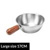 Mały rondel z drewnianym uchwytem ze stali nierdzewnej Patelnia do sosów Patelnia do makaronu na jedną porcję Patelnia do omletów Wielofunkcyjny garnek