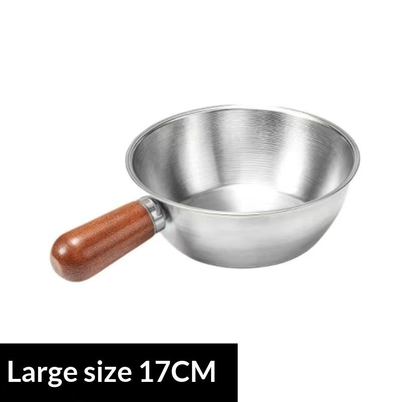 Mały rondel z drewnianym uchwytem ze stali nierdzewnej Patelnia do sosów Patelnia do makaronu na jedną porcję Patelnia do omletów Wielofunkcyjny garnek