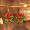 Christmas Sequin Leather Earrings: Creative, Fashionable Gift Box