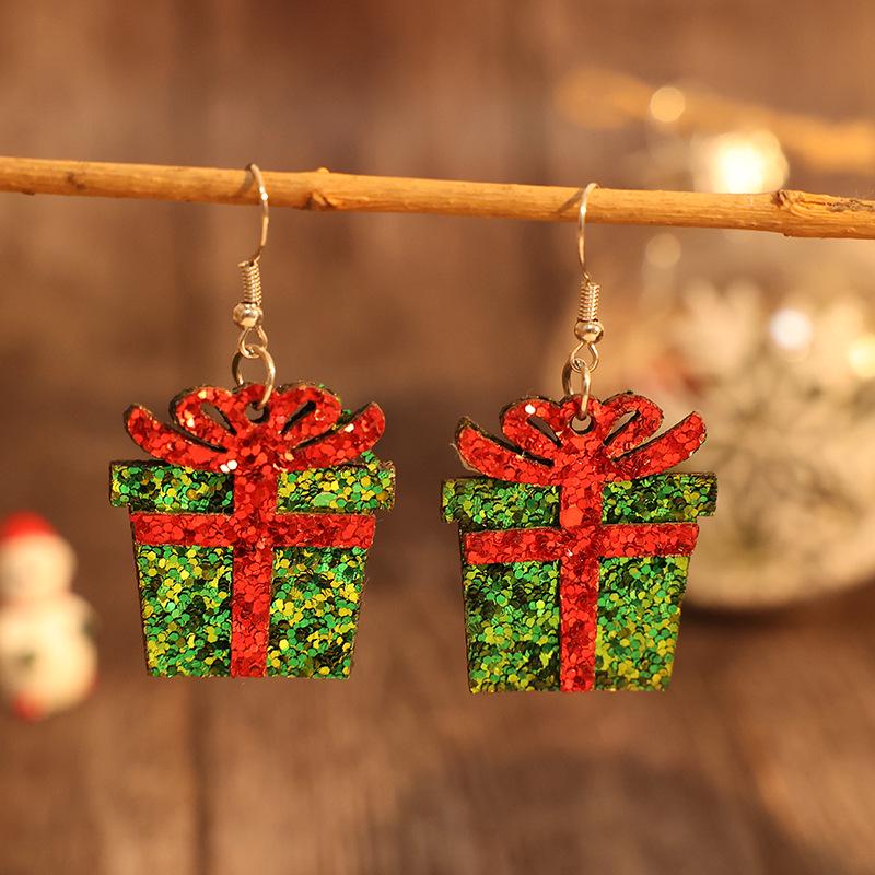

Christmas Sequin Leather Earrings: Creative Gift Box Edition разноцветный