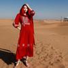 Yunnan Sanya Fairy Beach Red Dress - Women's Long Slimming Desert Travel Outfit