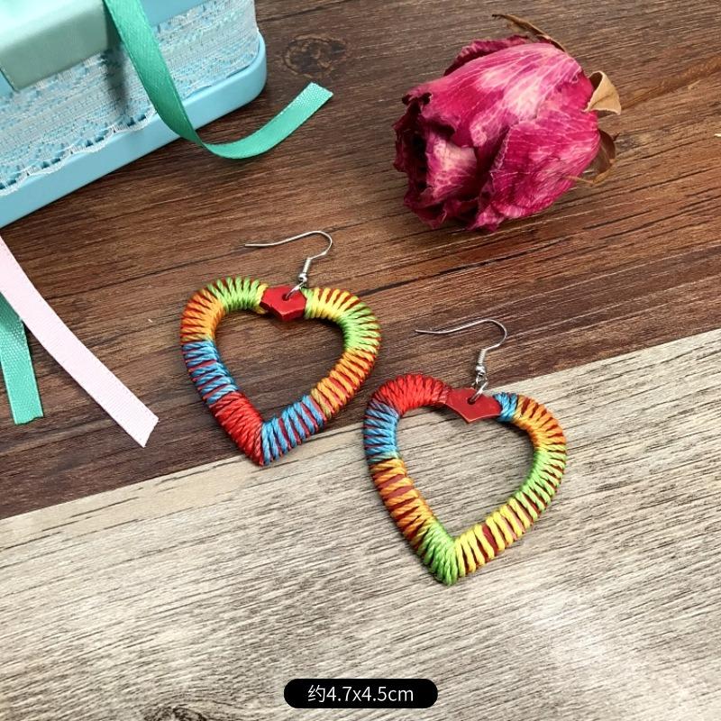 Natural handmade coconut shell earrings Bohemian women's retro cute versatile earrings temperament earrings