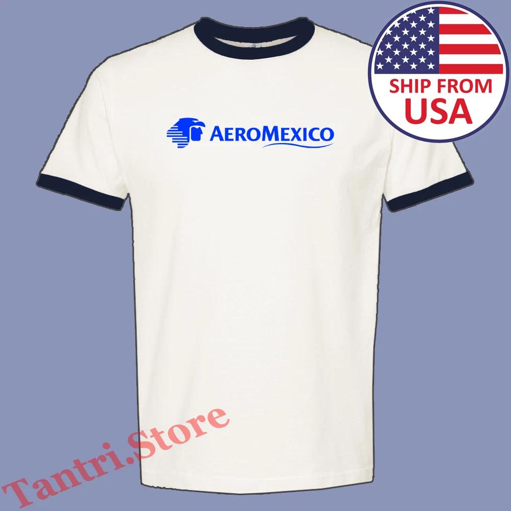 AeroMexico Airlines Men s Ringer Navy Size S to 3XL S