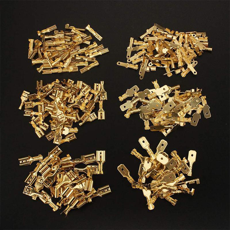 Cold Pressed Reed Terminals 2.8/4.8/6.3mm Insulated Male And Female Spade Crimp Terminals Wire And Cable Connector Combo Kit