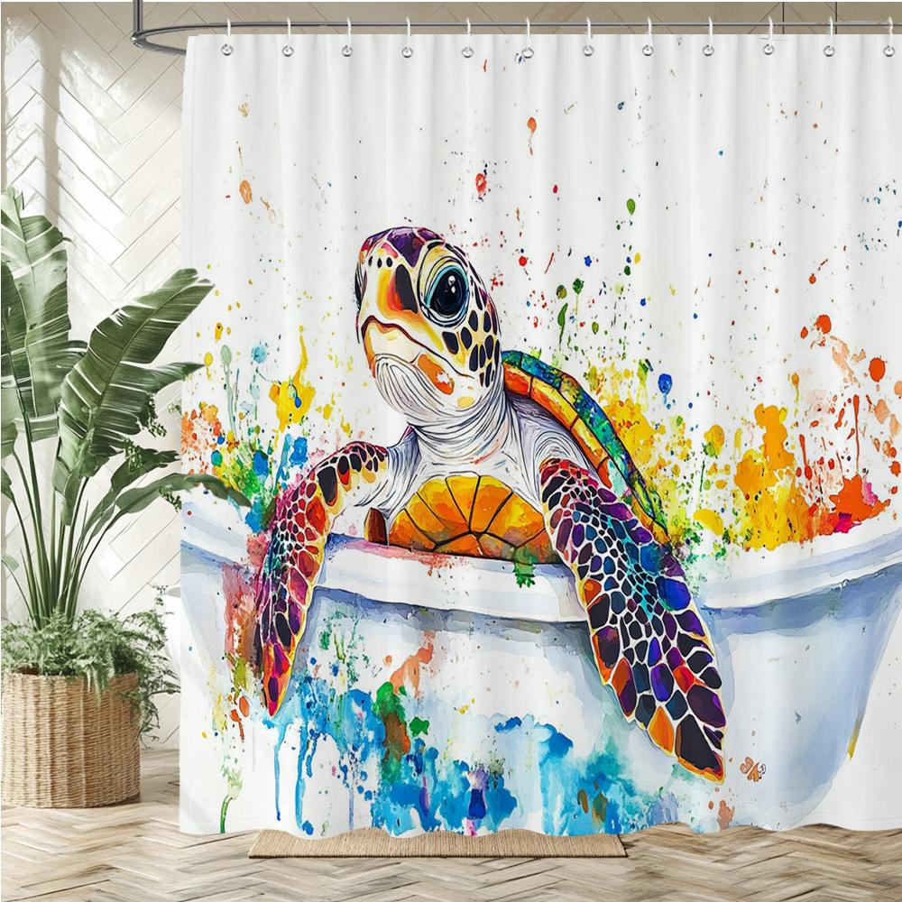 Funny and creative animals turtle Shower Curtain Bath Curtain Printing Polyester Bathroom Curtains for Home decoration curtain