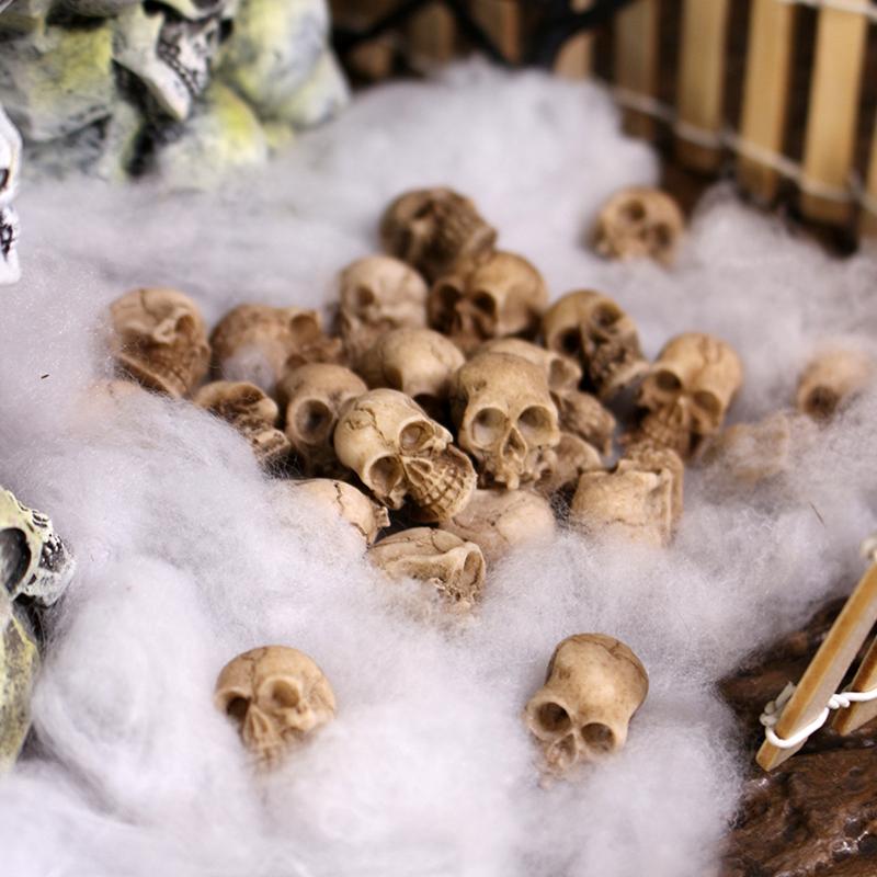 Halloween Mini Skull Figures 20Pcs Collectible Creative Miniature Skeleton Heads for DIY Jewelry Making Craft Decor
