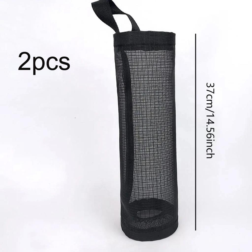 1/2/3pcs Sundries Bag Storage Wall Mount Mesh Pouch  Dispenser Hanging Reused Storage Pouch Trash Bags Kitchen Garbage