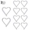10Pc ASTM F136 Titanium Daith Heart Earring Hoop Cartilage Tragus Helix Rings Hinged Segment Hoop with Clear CZ