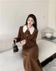 Autumn/Winter 2025 Corduroy Two-Piece Set for Plus Size Girls - Slimming & Stylish