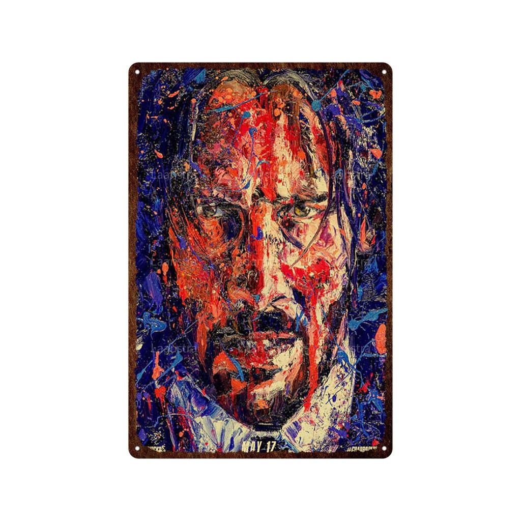 Vintage Movie Poster John Wick Poster Metal Sign Decorative Tin Painting Home Cafe Bar Kraft Poster Wall Sticker Decoration