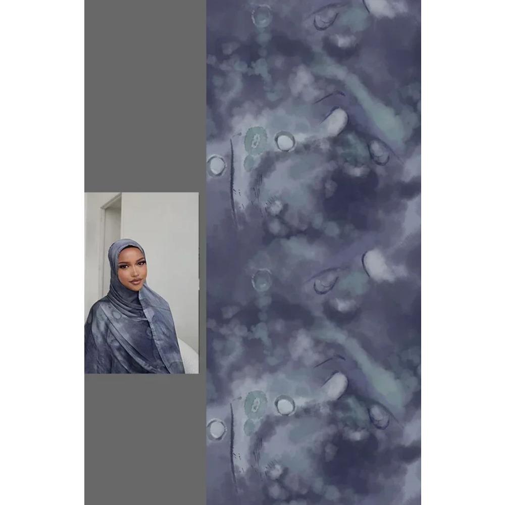 

Новейший Принтованный Модальный Хлопковый Хиджаб Шарф Мусульманский Премиум Омбре Тай-Дай Акварельный Мраморный Принт Шаль Хиджаб Шарф