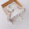 Mesh Thin Long Scarf Solid Color Muslim Headscarf Clothing Accessories Floral Headscarf  Women