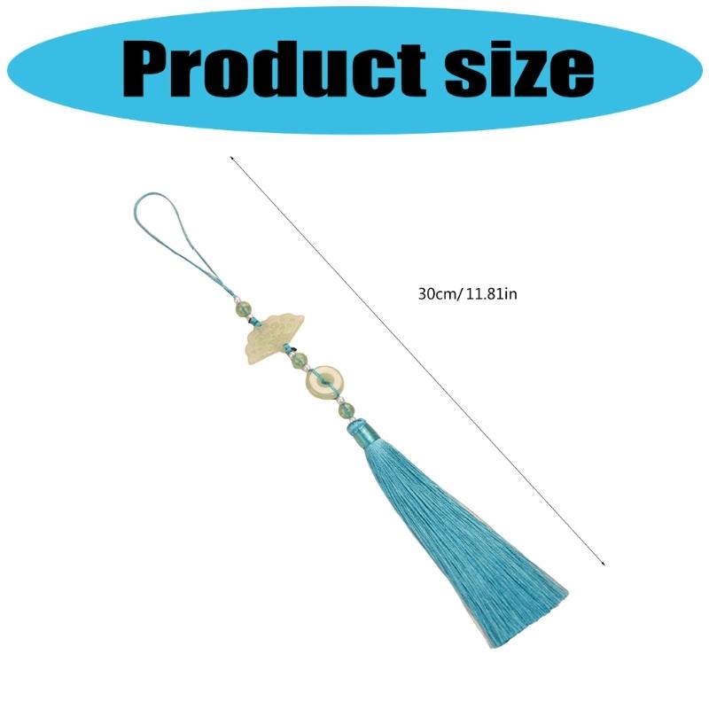 Easy Attach Tassels Pendant For Keys Bags Decoration Stylish Fan Design Keychain Ornament Polyester Accessory
