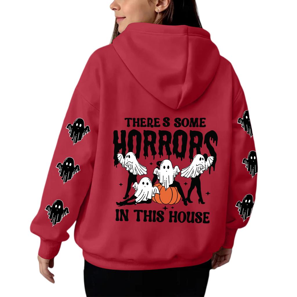 Sweat-shirt à capuche et manches longues pour femme, imprimé dégradé, ample