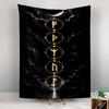 Vertical Tapestry Norse Rune Circle Moon Night Mystical Wall Hanging Decor for Men Cave Spiritual Bedroom Pagan