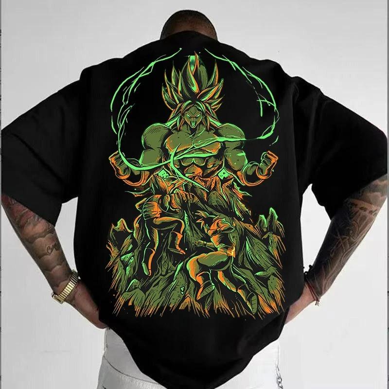 

2026 New Hot Selling Fashion Boy Tshirt Dragon Ball Z Super Saiyan Son Goku Mens Loose Fit Street Summer Casual Anime Top S
