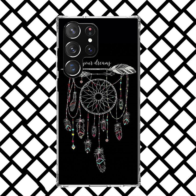 Retro Feather Dreamcatcher Phone Case for Samsung Galaxy S26 S25 Edge S24 S23 Ultra S22 Plus S21 FE S20 + Soft Cover Print Funda
