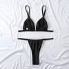 Costum de baie pentru femei, fără mâneci, mozaic triunghi, cu bretele din spate, seturi de bikini din două piese