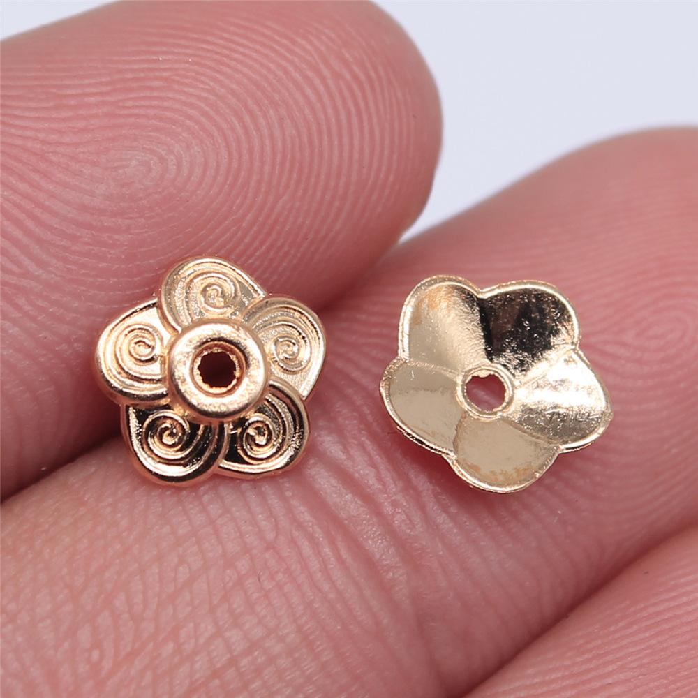 100pcs Flower Torus Shape Alloy Beads Caps Jewelry Findings Spacer Beads For Jewelry Making Charms Necklace Bracelets