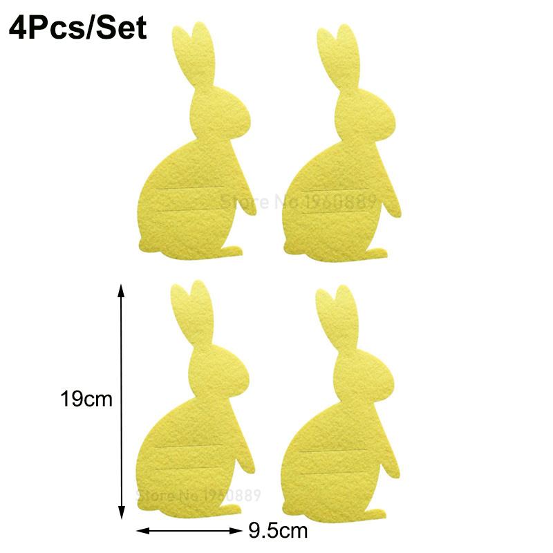 4Pcs Easter Knife Fork Holder Tableware Bag Non-woven Chick Rabbit Cutlery Bag Organizer Easter Bunny Party Supplies Home Decor