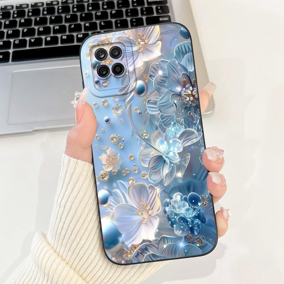 Funda For Samsung A12 Case A125F Silicone Cute Kawaii Luxury Fashion Flowers Cover For Samsung Galaxy A12 Phone Case Shockproof