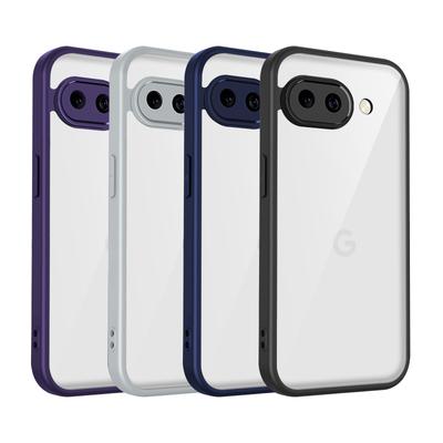 Para Capa Google Pixel 9A Almofada de Ar à Prova de Choque Bumper de Silicone Tampa Traseira Transparente Fosca Capa Dura para Celular para Google Pixel 9A G3Y12