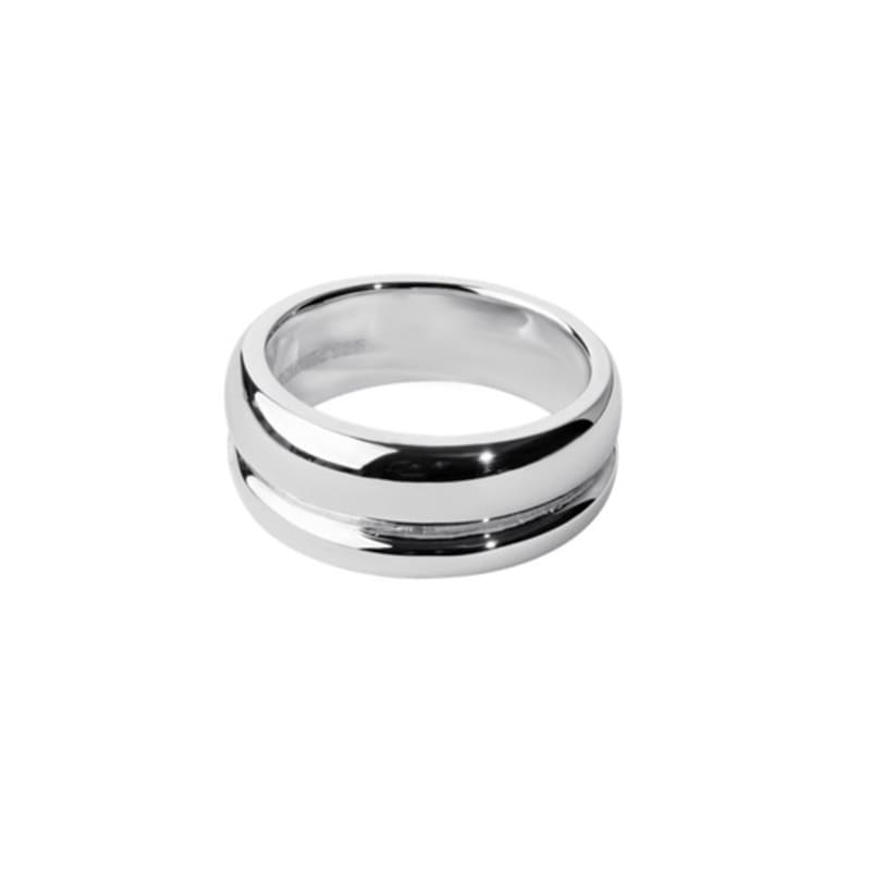 THE ACHROMATIC TWO ASYMMETRIC LINES SILVER Ring