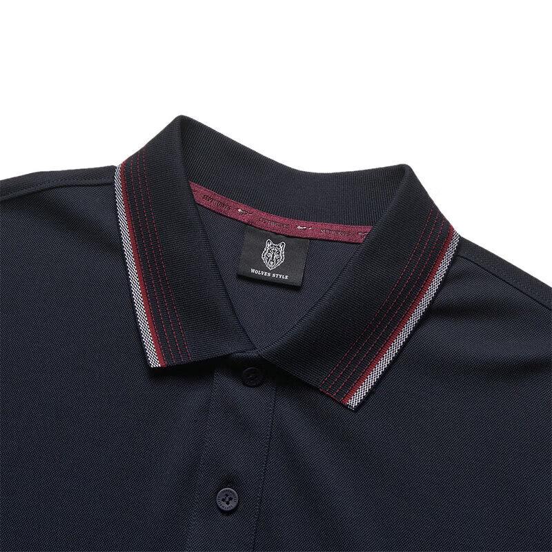 Septwolves Men's Spring Business Casual Long-Sleeve Polo T-Shirt