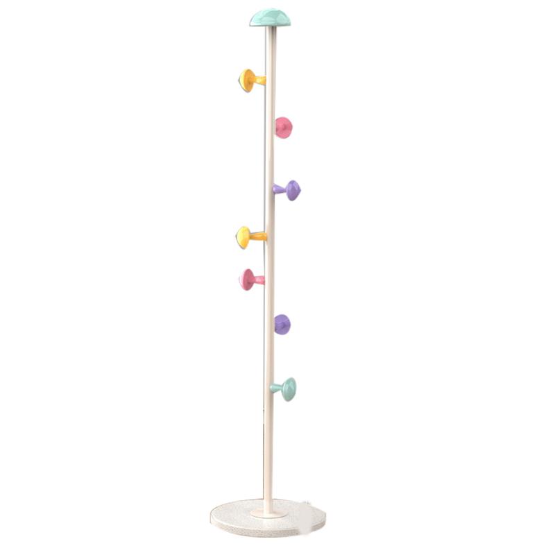 Stand Hanger Rack Metal 7 Hooks Removable Houseware Standing Coat Hanger for Bedroom Fresh Yellow