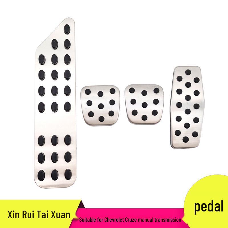 

Нескользящие накладки на педали газа, тормоза и площадка для отдыха ноги Chevrolet Cruze Aluminum Alloy + Hard Rubber