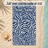 Animals Theme Soft Beach Towel Personalized Custom Name Text Towel Portable for Beach Pool Travel