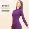 Langsha Women's 7A Antibacterial Pure Cotton Mock Neck Thermal Set