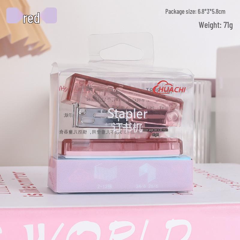 Transparent Ins-Style Mini DIY Cartoon Stapler Set for Students