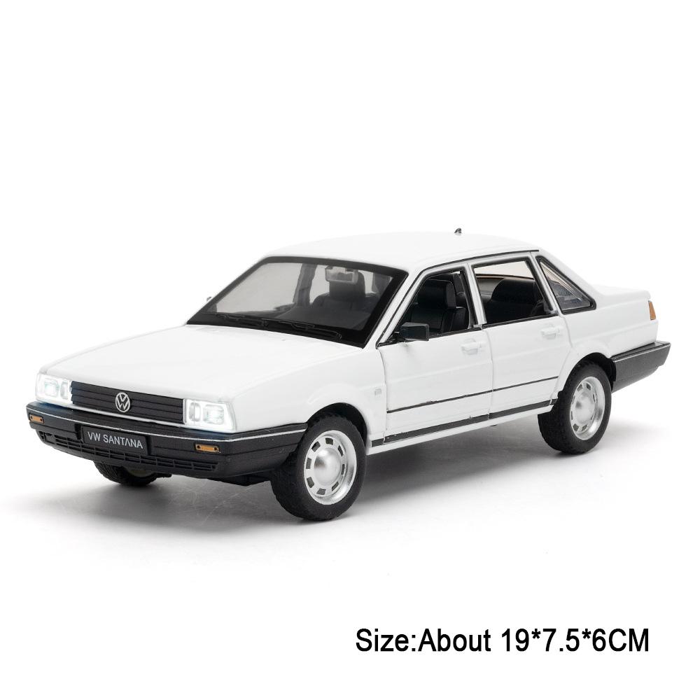 1:24 Santana Diecast-Spielzeugmodelle, Polizeiautos aus Metall, 6 Türen zum Öffnen, Sound, Licht, Rückziehmechanismus, Sammlerstücke, Kindergeschenke, Festtagsgeschenke